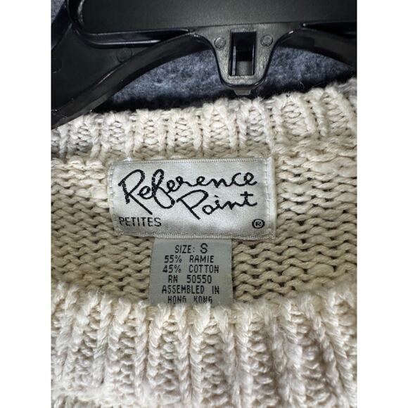 Reference Point Sweater Womens S Petite‎ Embroidered Textured Grannycore Floral - Picture 2 of 6